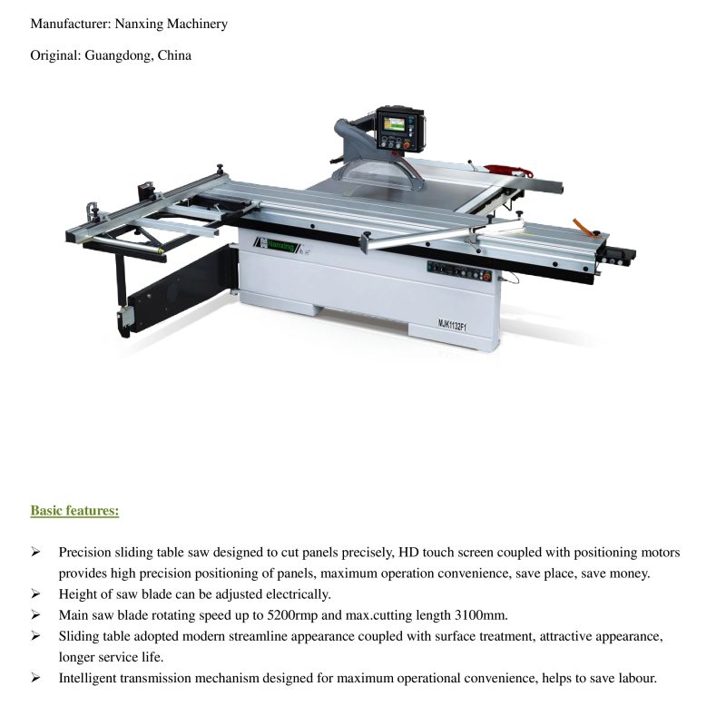 May cua ban truot Nanxing luoi nghieng thuoc dien tu