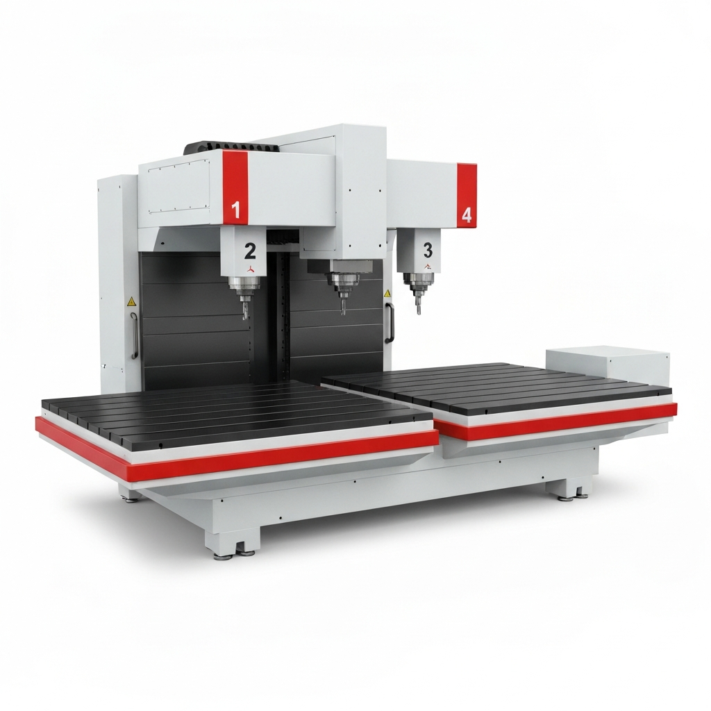 Máy CNC Trung Tâm 2 Bàn 4 Đầu Tải Nặng – DOUBLE 2516 ATC2