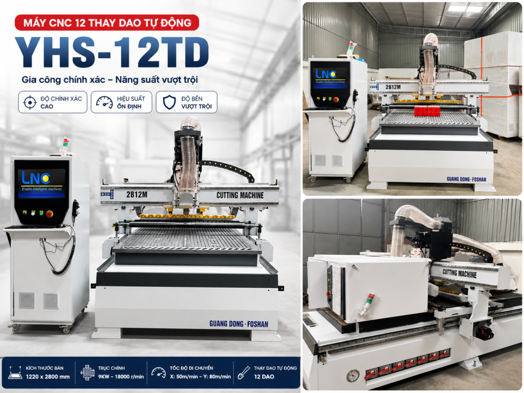 Máy CNC 12 thay dao tự động YHS-12TD Cường Phát